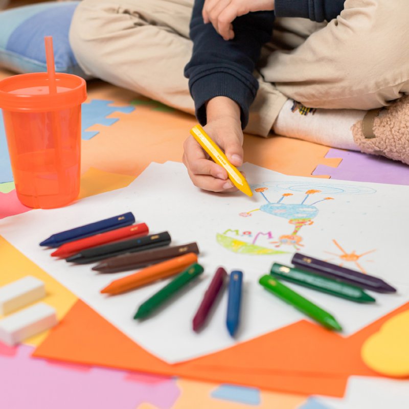 Bic driehoekige waskleurkrijtjes, 12 mm, 90 mm, 12 stuks